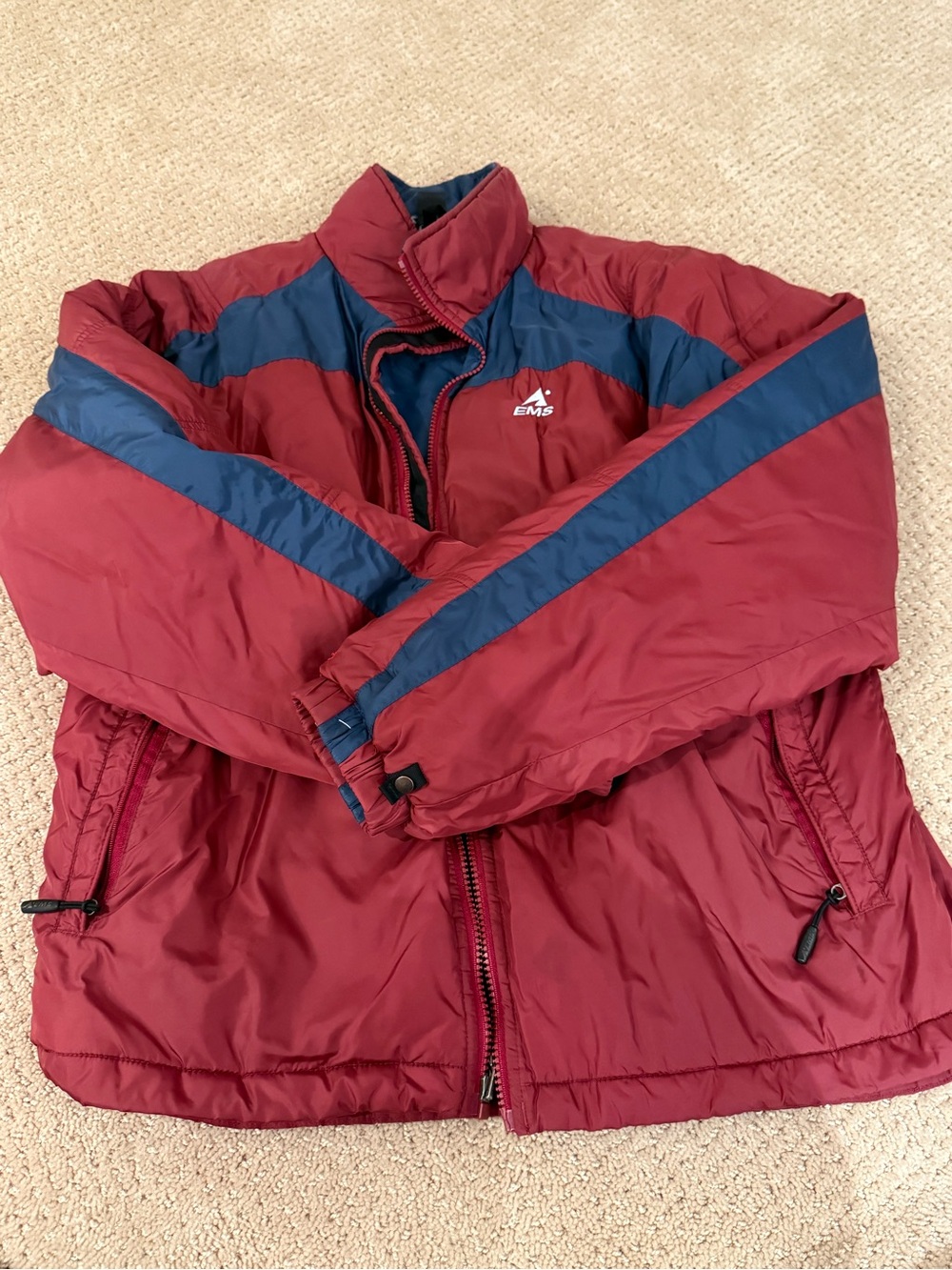 EMS Men's Red and Navy Puffer Jacket